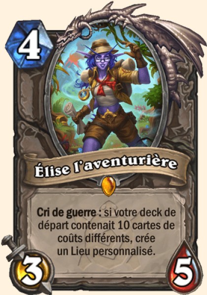 Elise l'aventuriere carte Hearhstone