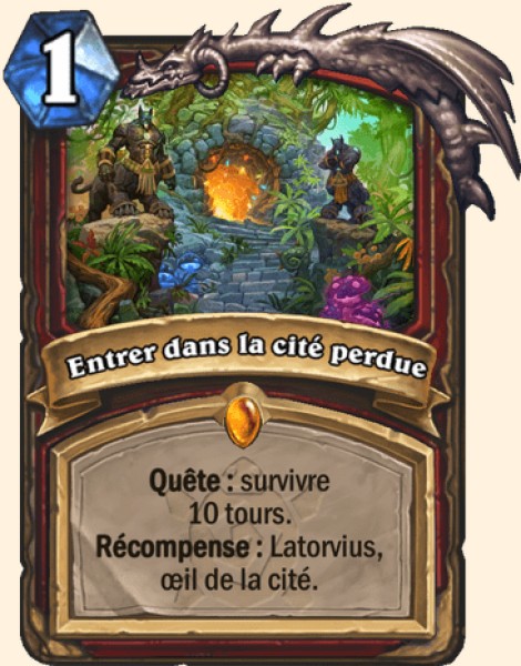 Entrer dans la cite perdue carte Hearhstone