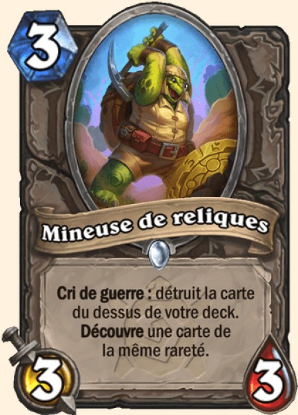 Mineuse de reliques carte Hearhstone