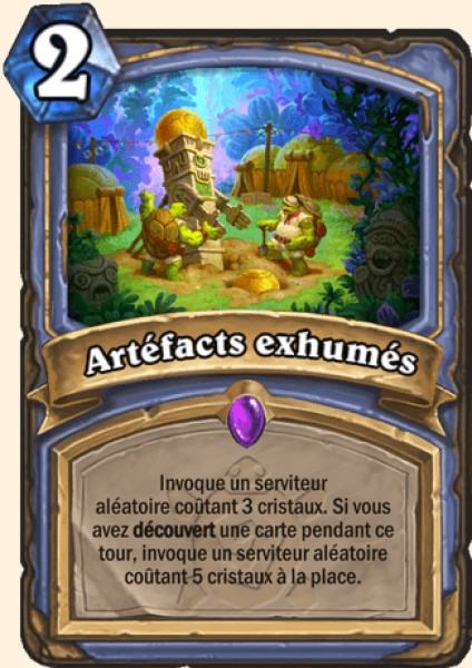 Artefacts decouverts carte Hearhstone