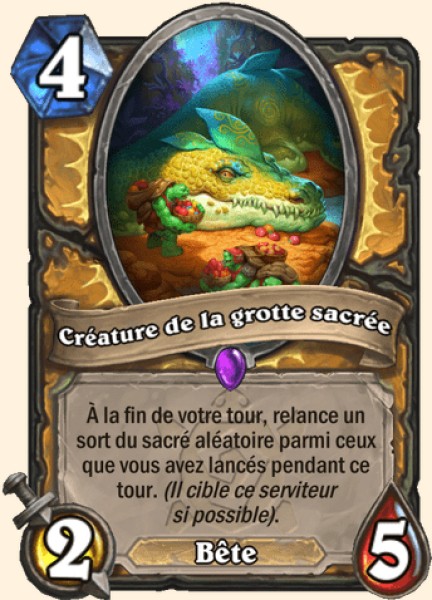 Creature de la grotte sacree carte Hearhstone