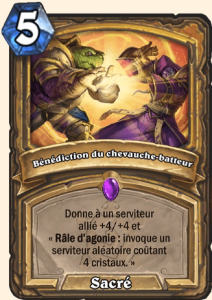 Benediction du chevauche-batteur carte Hearhstone