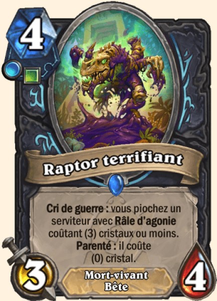 Raptor redoutable carte Hearhstone