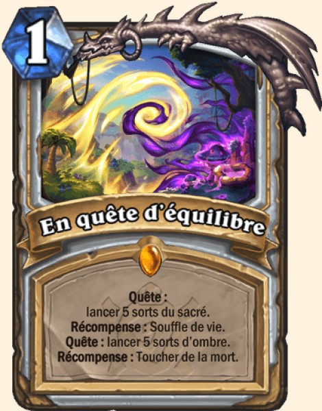 En quete d'equilibre carte Hearhstone