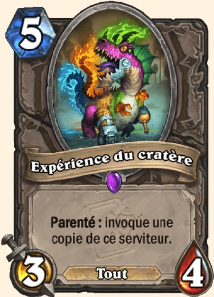 Expérience du cratère carte Hearthstone