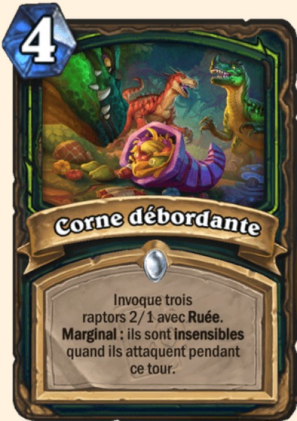 Corne débordante carte Hearthstone
