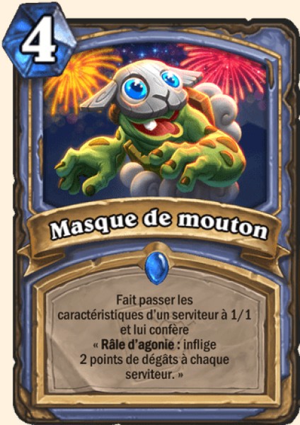 Masque de mouton carte Hearhstone