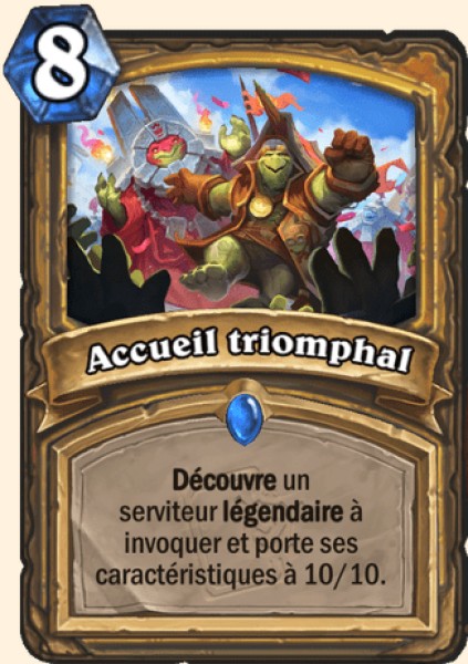Accueil triomphal carte Hearthstone