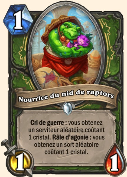 Nourrice du nid de raptors carte Hearhstone