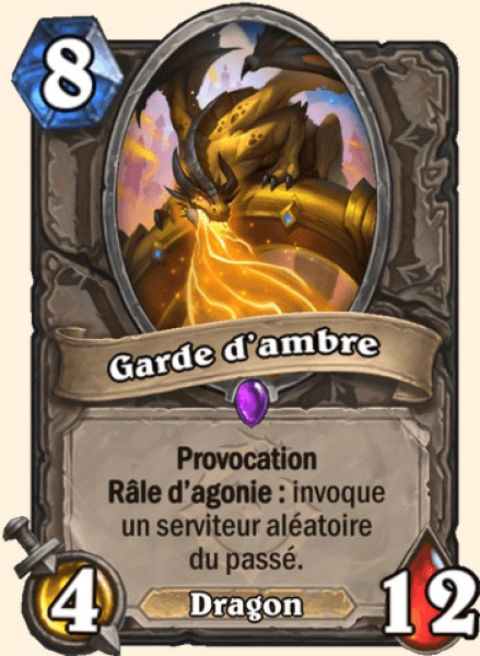 Garde d'ambre carte Hearhstone
