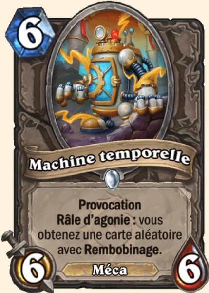 Machine temporelle carte Hearhstone