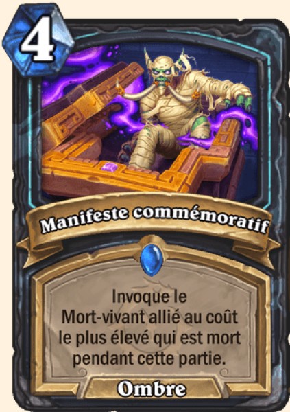 Manifeste commémoratif carte Hearthstone