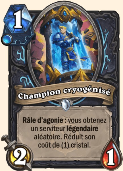 Champion cryogénisé carte Hearthstone