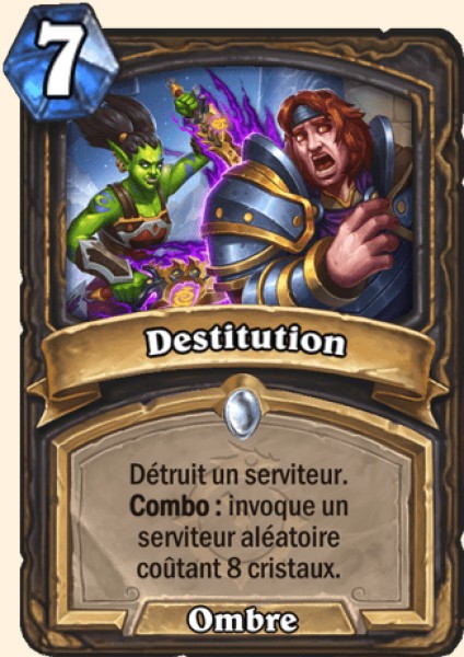 Destitution carte Hearthstone
