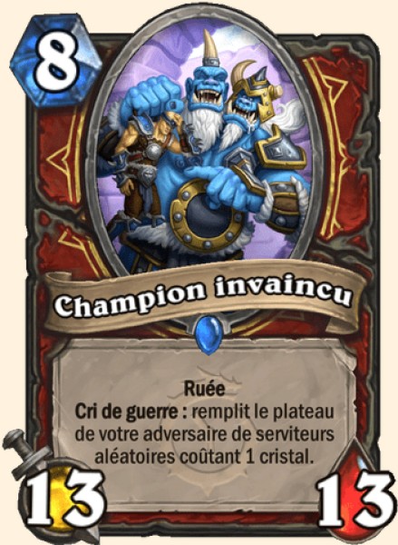 Champion invaincu carte Hearthstone