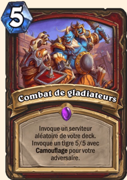 Combat de gladiateurs carte Hearhstone