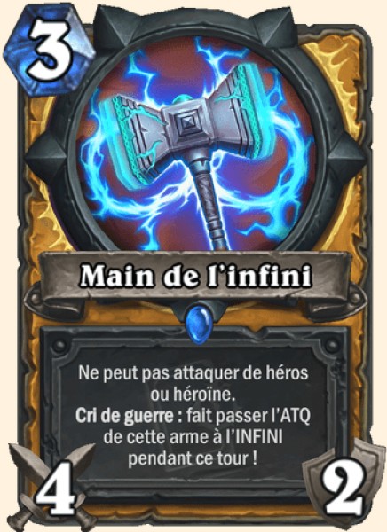 Main de l'infini carte Hearhstone