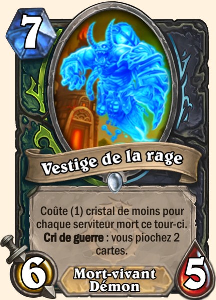 Vestige de la rage carte Hearthstone