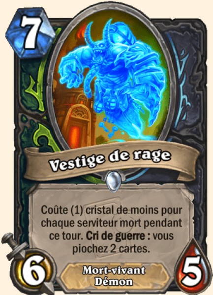 Vestige de la rage carte Hearhstone