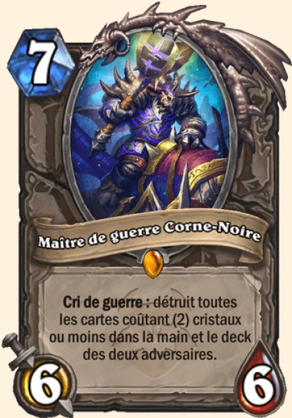 Maitre de guerre Corne-Noire carte Hearhstone