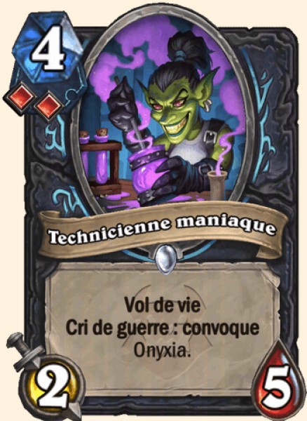 Technicienne maniaque carte Hearhstone
