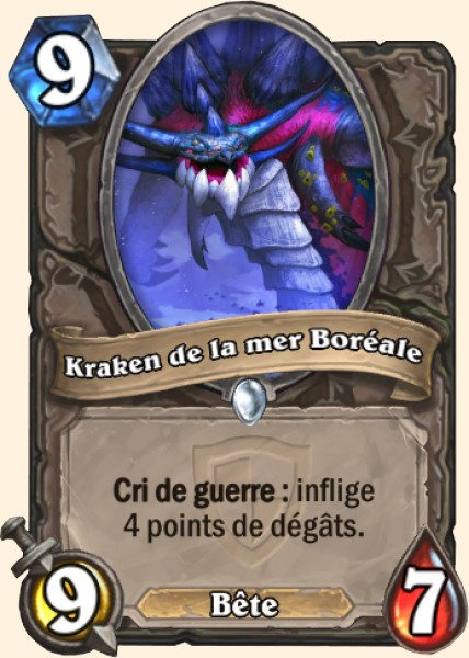Kraken de la mer Boreale carte Hearhstone