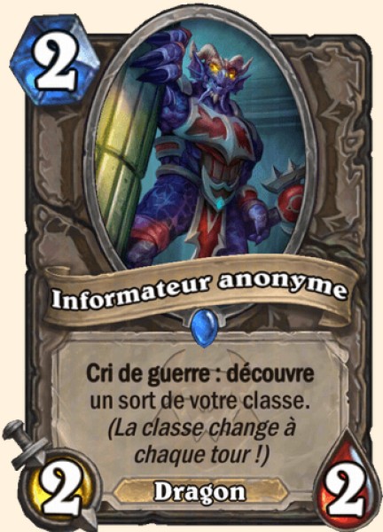 Informateur anonyme carte Hearhstone