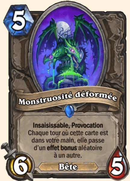 Monstruosite deformee carte Hearhstone