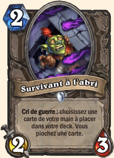 Survivant à l'abri carte Hearthstone