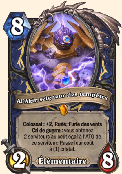 Al'Akir, seigneur des tempetes carte Hearhstone