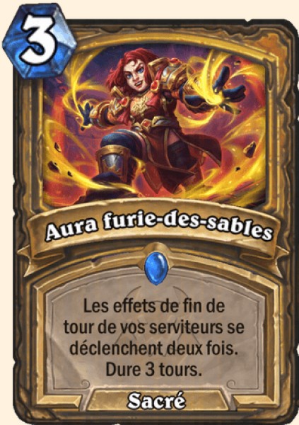 Aura furie-des-sables carte Hearhstone