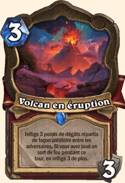 Volcan en eruption carte Hearhstone