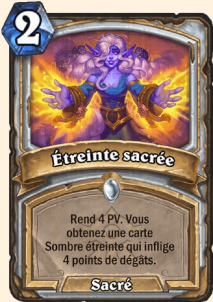 Étreinte sacrée carte Hearthstone