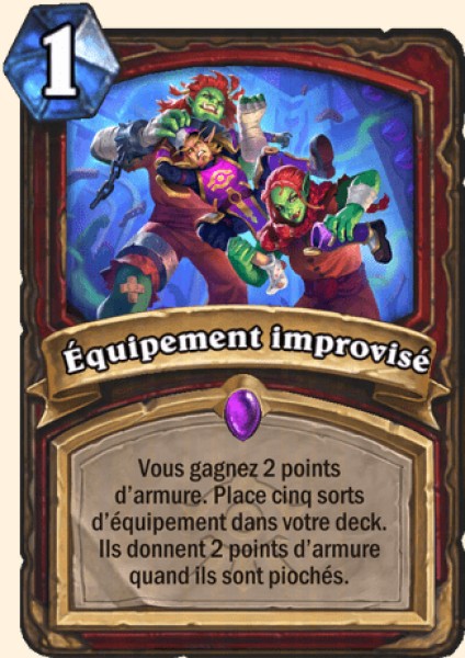 Equipement improvise carte Hearhstone