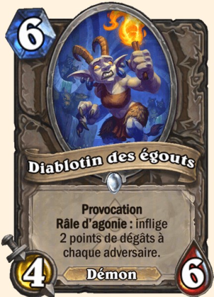 Diablotin des egouts carte Hearhstone