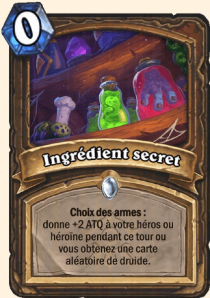 Ingrédient secret carte Hearthstone