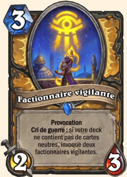 Factionnaire vigilante carte Hearhstone