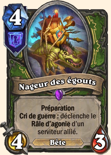 Nageur des égouts carte Hearhstone
