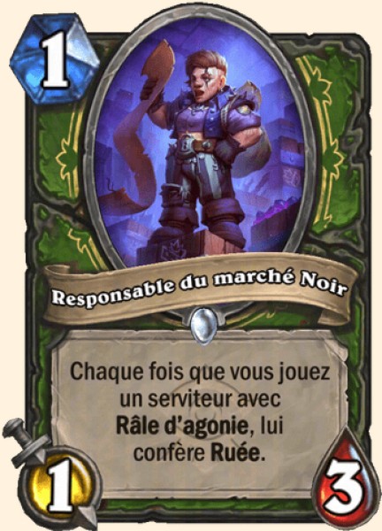 Responsable du marche Noir carte Hearhstone