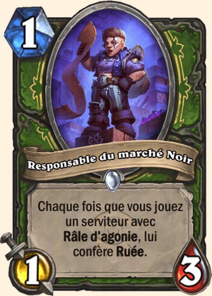 Responsable du marché Noir carte Hearhstone