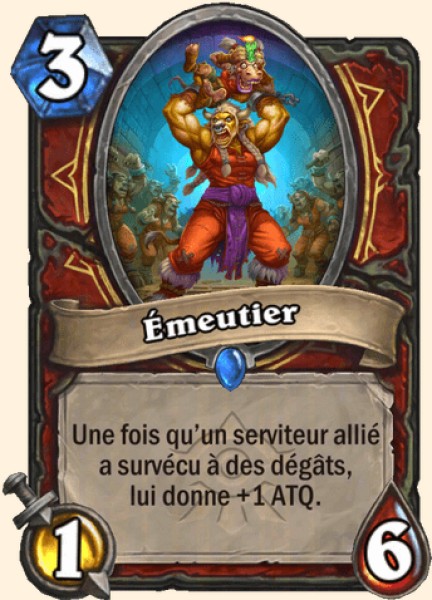Émeutier carte Hearthstone