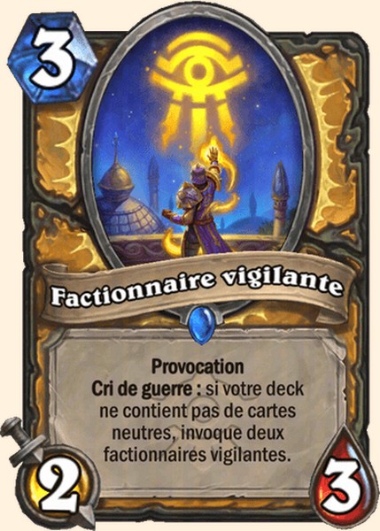 Factionnaire vigilante carte Hearhstone