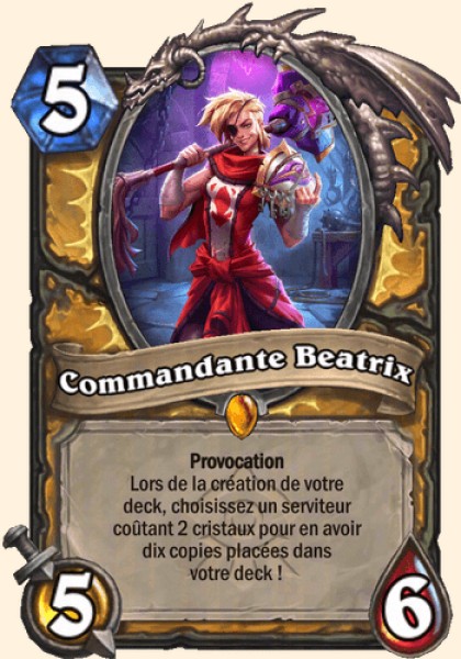 Commandante Beatrix carte Hearhstone