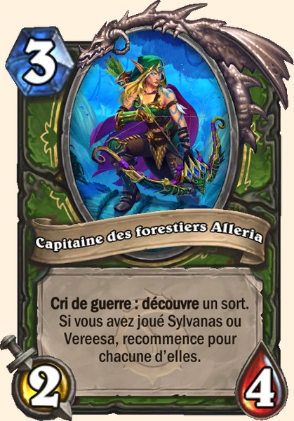 Capitaine des forestiers Alleria carte Hearhstone