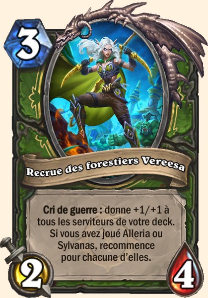 Recrue des forestiers Vereesa carte Hearhstone