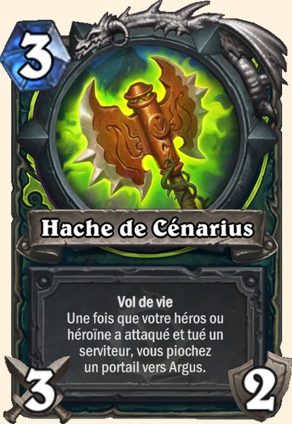 Hache de Cénarius carte Hearhstone