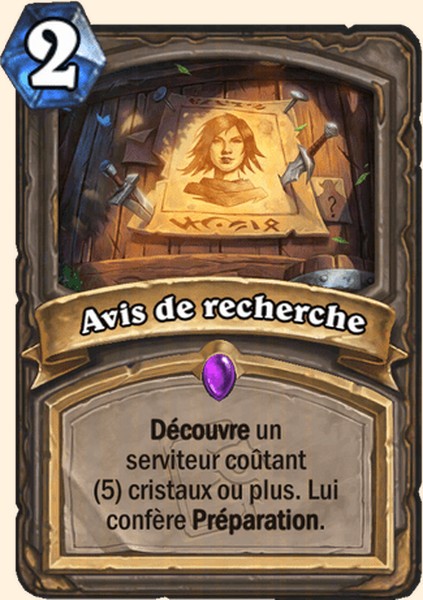 Avis de recherche carte Hearhstone