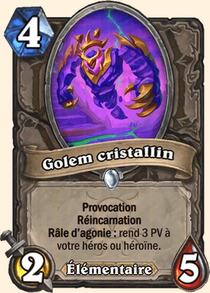 Golem cristallin carte Hearhstone