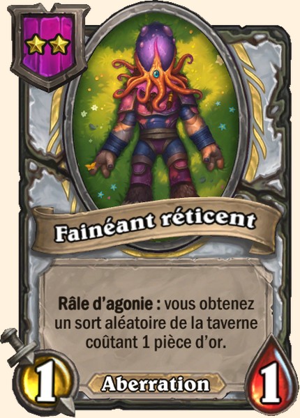 Fainéant réticent carte Hearhstone