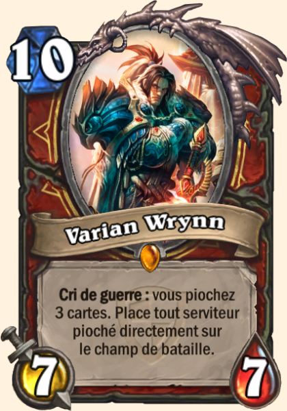 Varian Wrynn carte Hearhstone